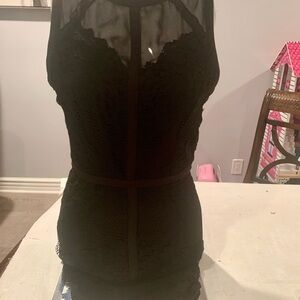 Adelyn Rae Black Lace Dress